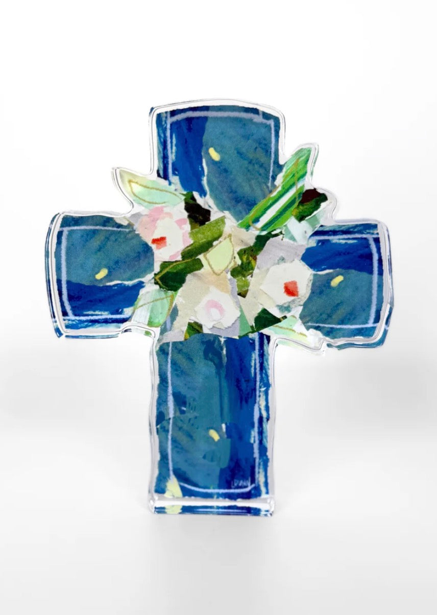Blue Confetti Cross