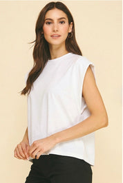 White Crew Neck Top
