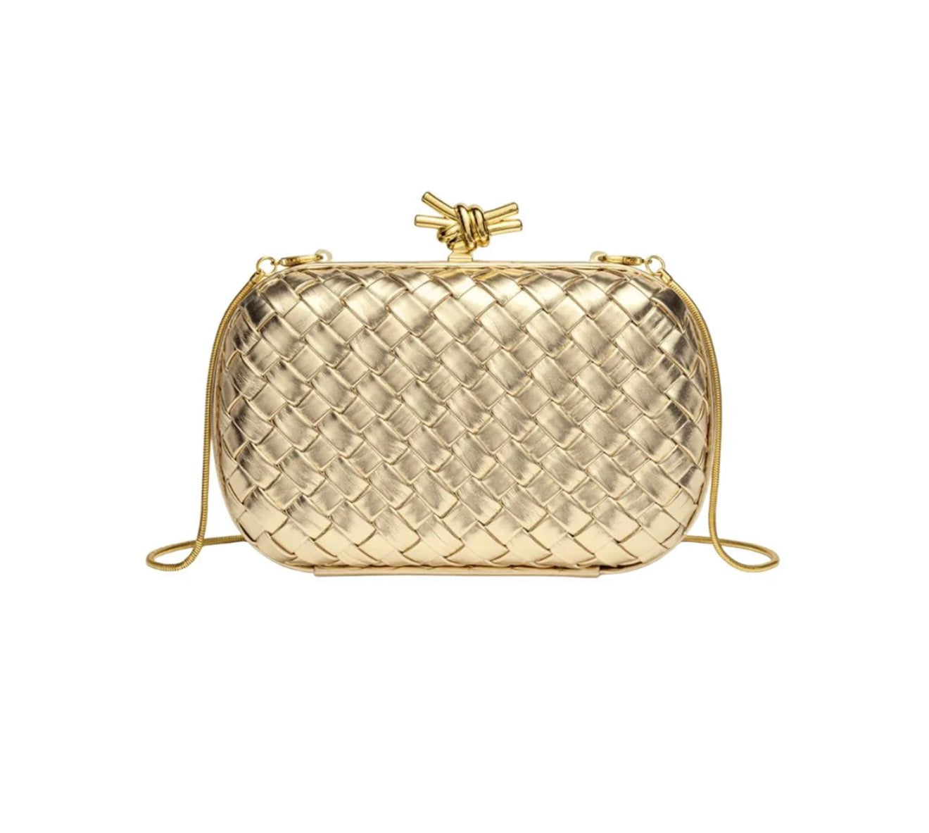 Bonsoir Woven Clutch Gold