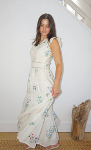 Cream Botanical Dress