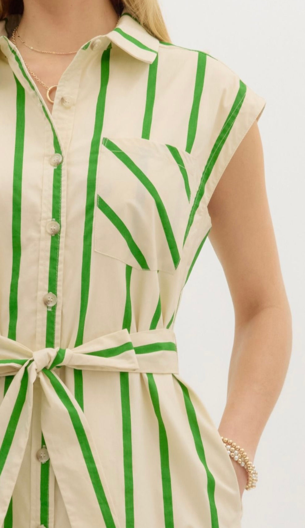 Green Striped Tennis Dress
