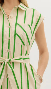 Green Striped Tennis Dress