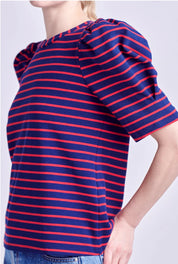 Stripe Navy And Red Top