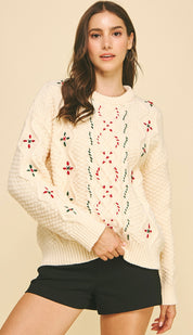 Christmas Stitch Sweater Top