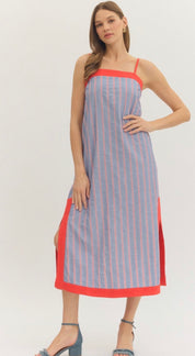 USA Pinstripe Maxi Dress
