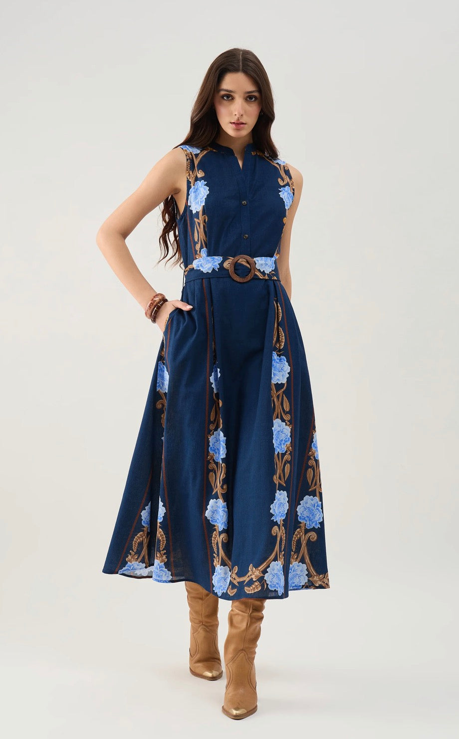 Harvest Navy Iris Dress