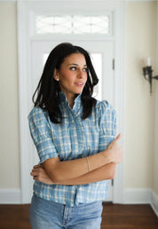 Highland Blue Plaid Top