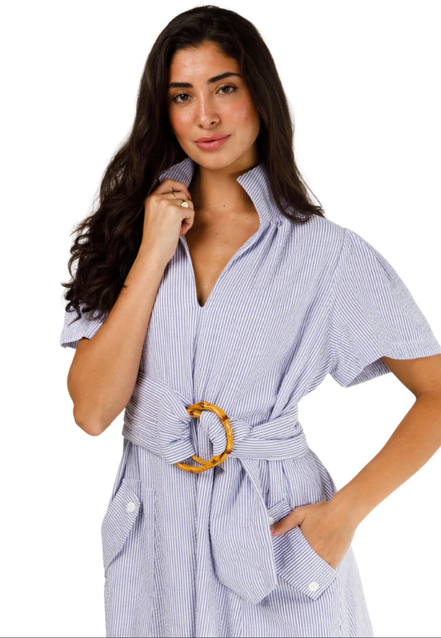 Gretchen Seersucker Maxi Dress