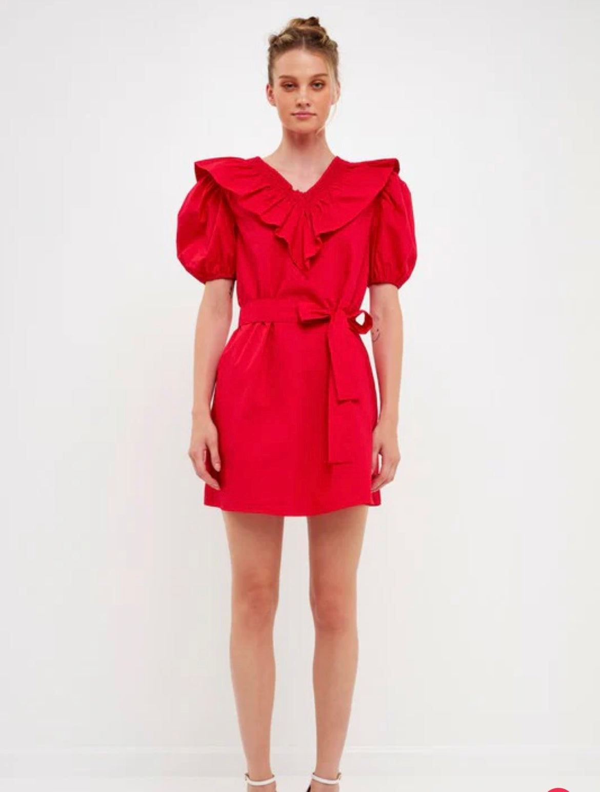 Ruffled Red Mini Dress