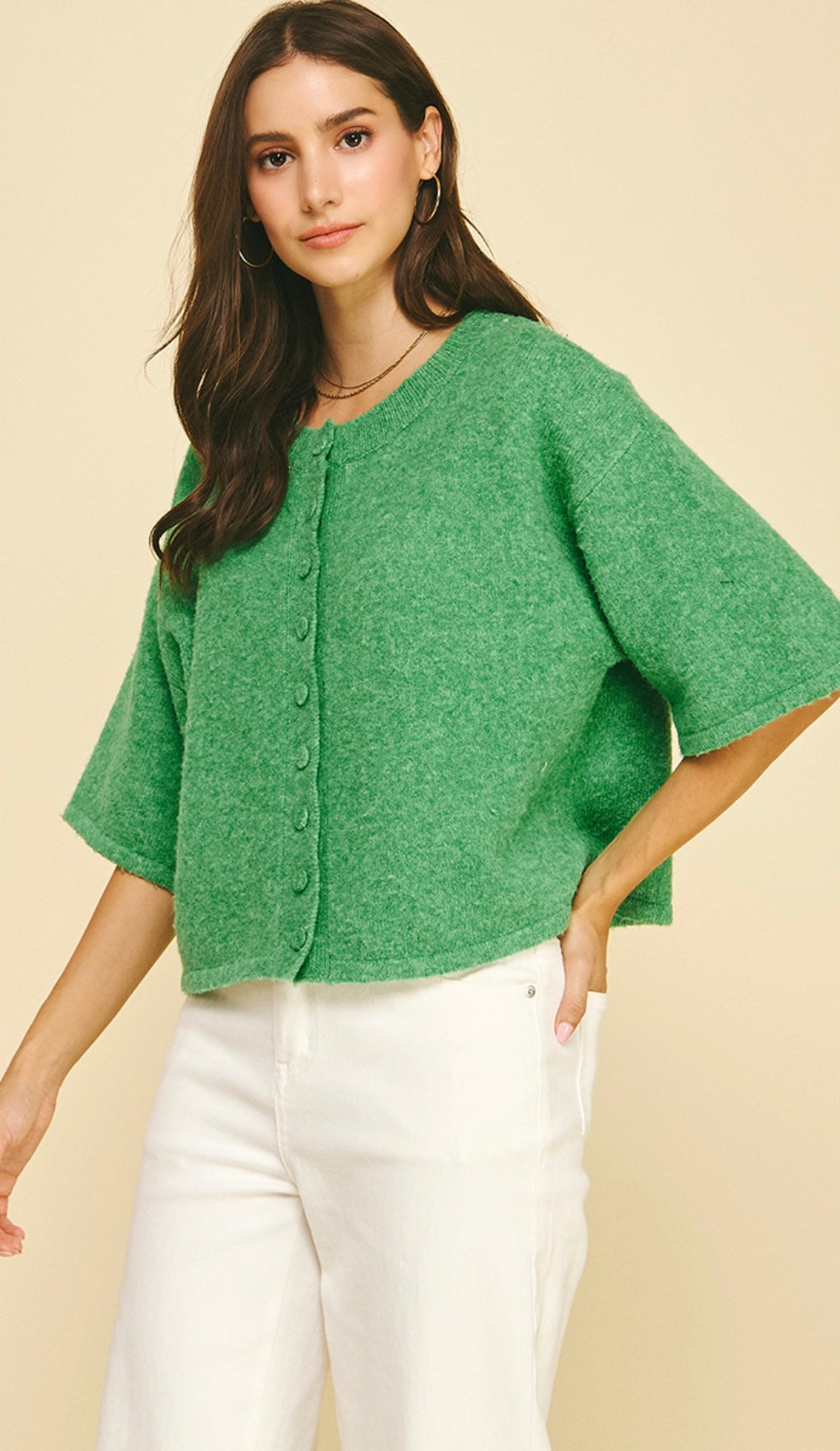 Green Button Up Sweater