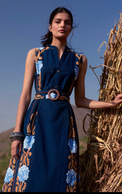 Harvest Navy Iris Dress