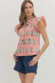 Red Stripe Top