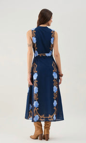 Harvest Navy Iris Dress