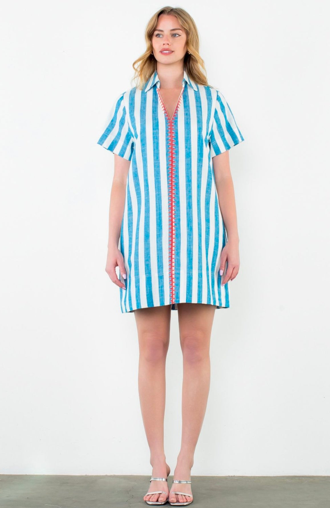 Short Sleeve Striped Dress