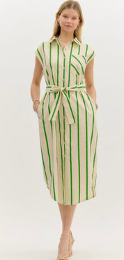 Green Striped Tennis Dress