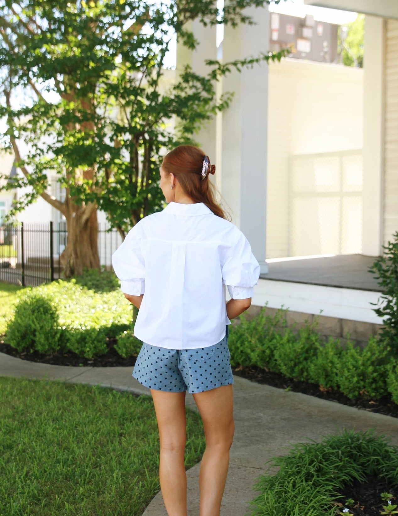White Poplin Top