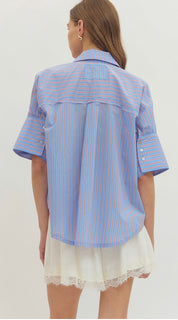 Blue Preppy Top