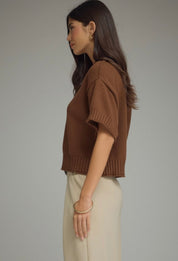 Brown Sweater Top