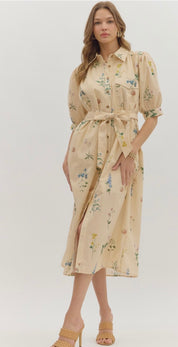 Ecru Floral Dress