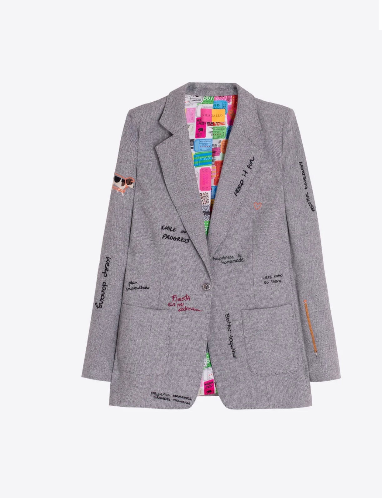 Light Gray Printed Jacket