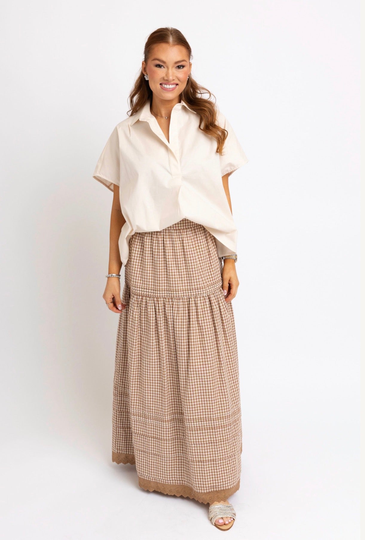 Gingham Maxi Skirt