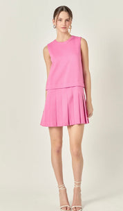 Pink Sleeveless Mini Dress