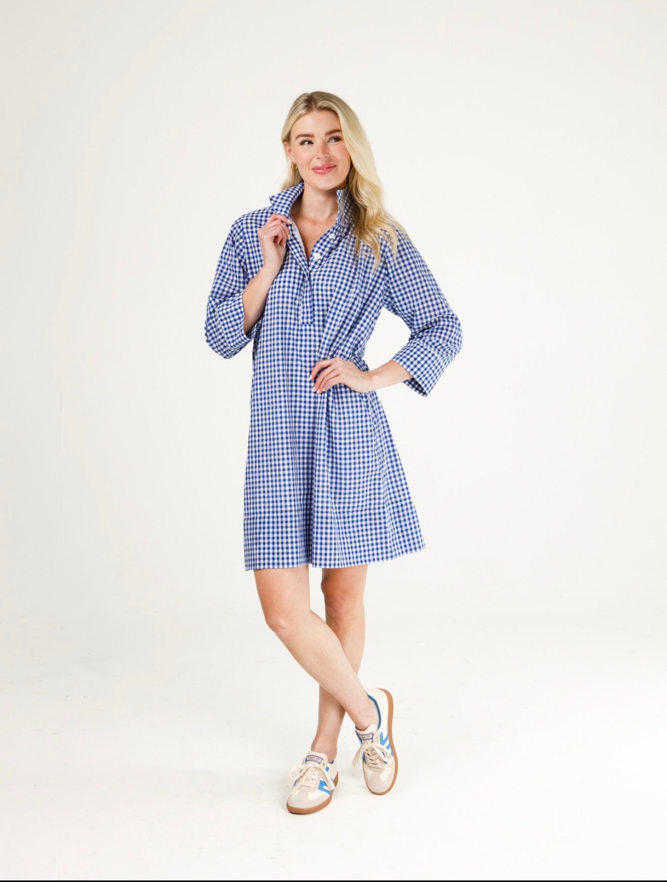 Arden Blue Gingham Dress