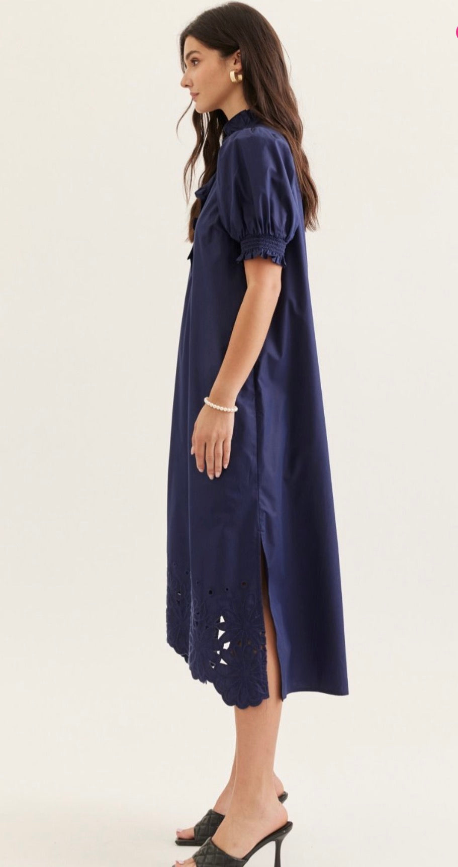 Eyelet Navy Dress