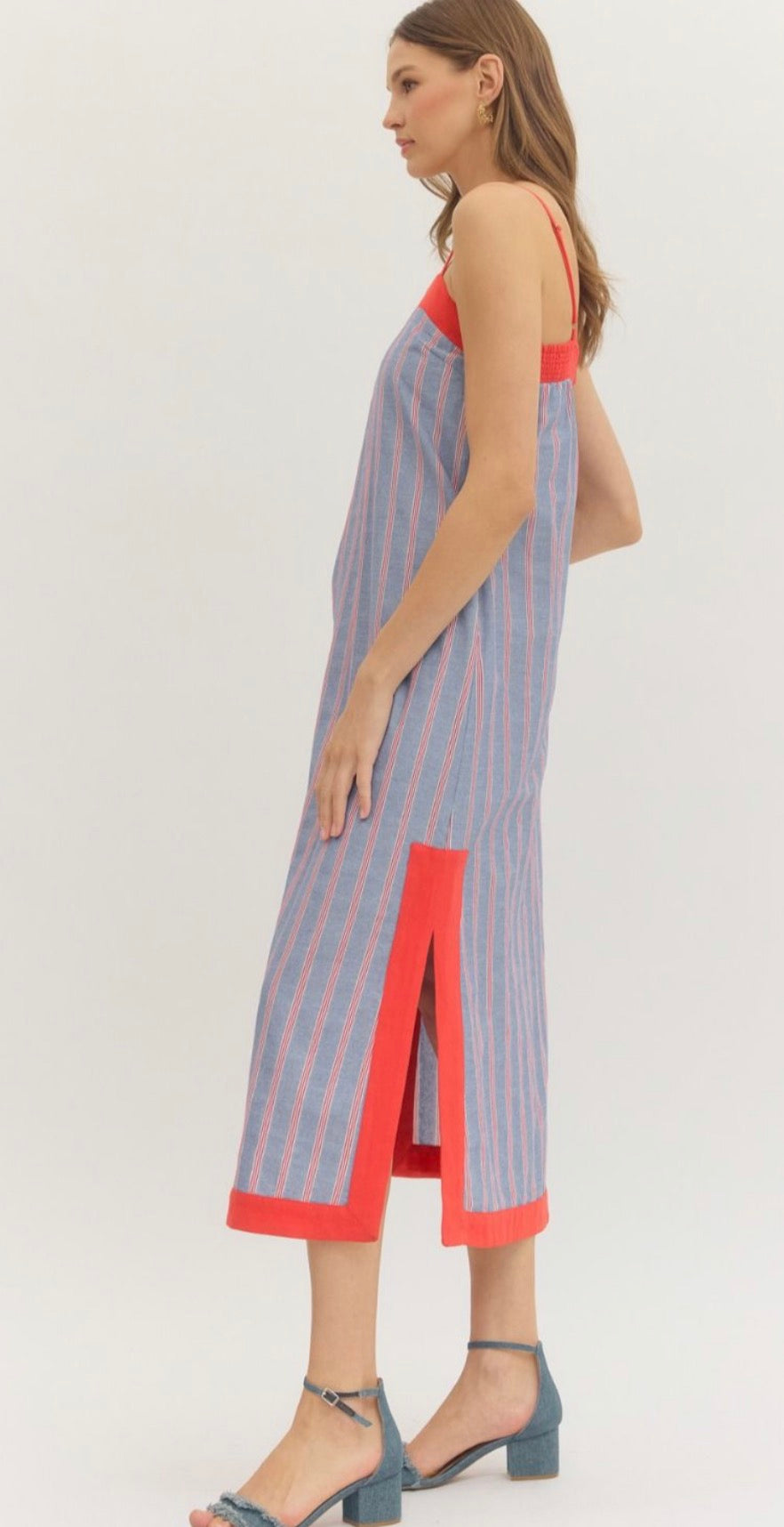 USA Pinstripe Maxi Dress