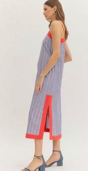 USA Pinstripe Maxi Dress