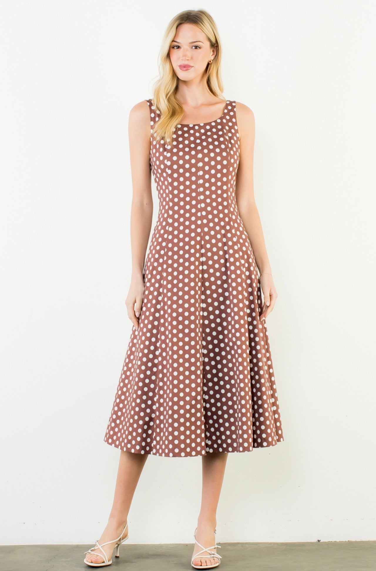 Polka Dot Brown Dress