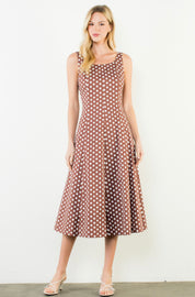 Polka Dot Brown Dress