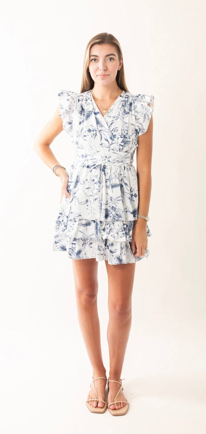 Toile Ruffle Dress