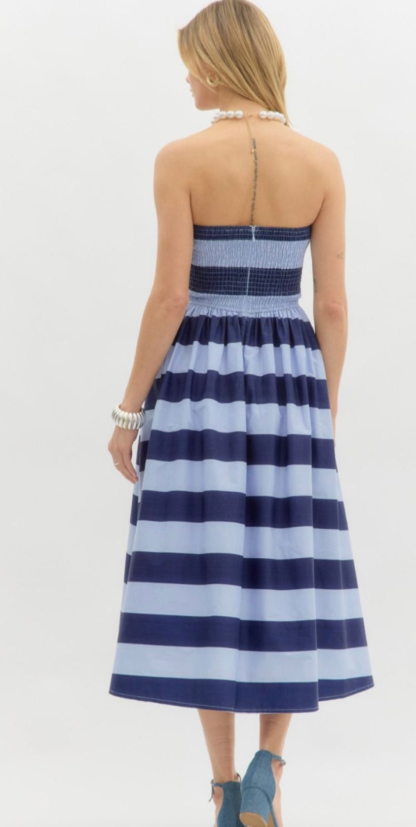 Navy/Blue Striped Dress