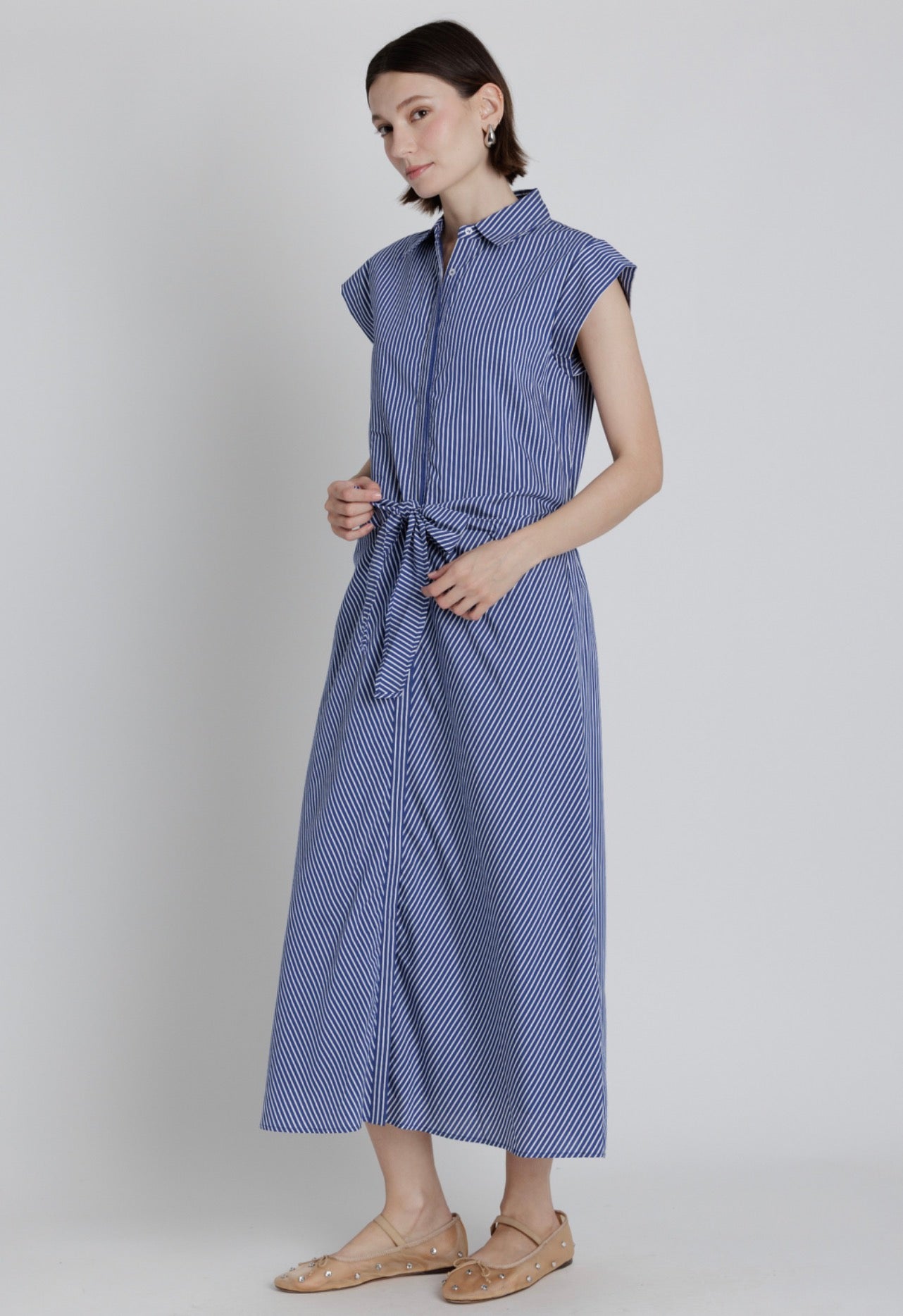 Sky Blue Striped Maxi Dress