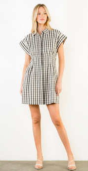 Black Gingham Mini Dress
