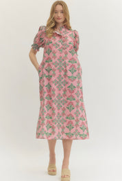 Pink/Pink Floral Maxi Dress