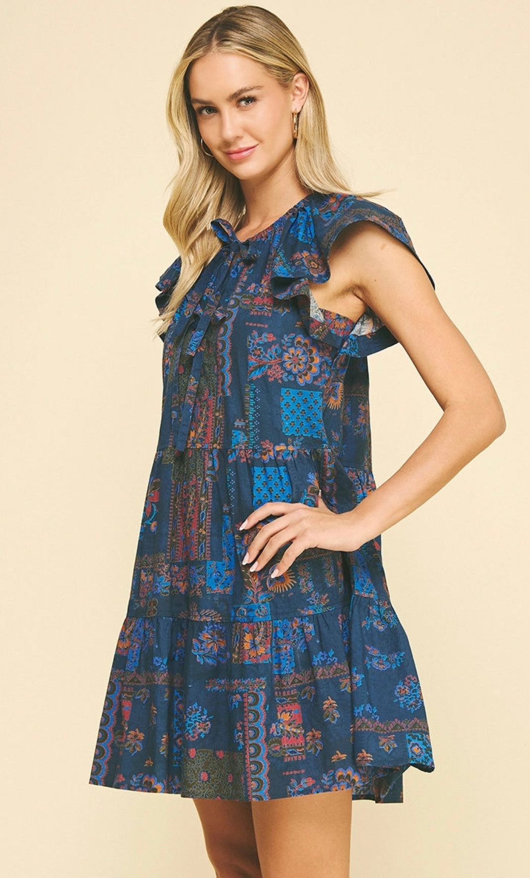 blue/multi Short Dress