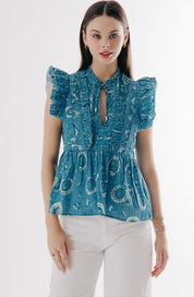 Amelie Print Mix Top