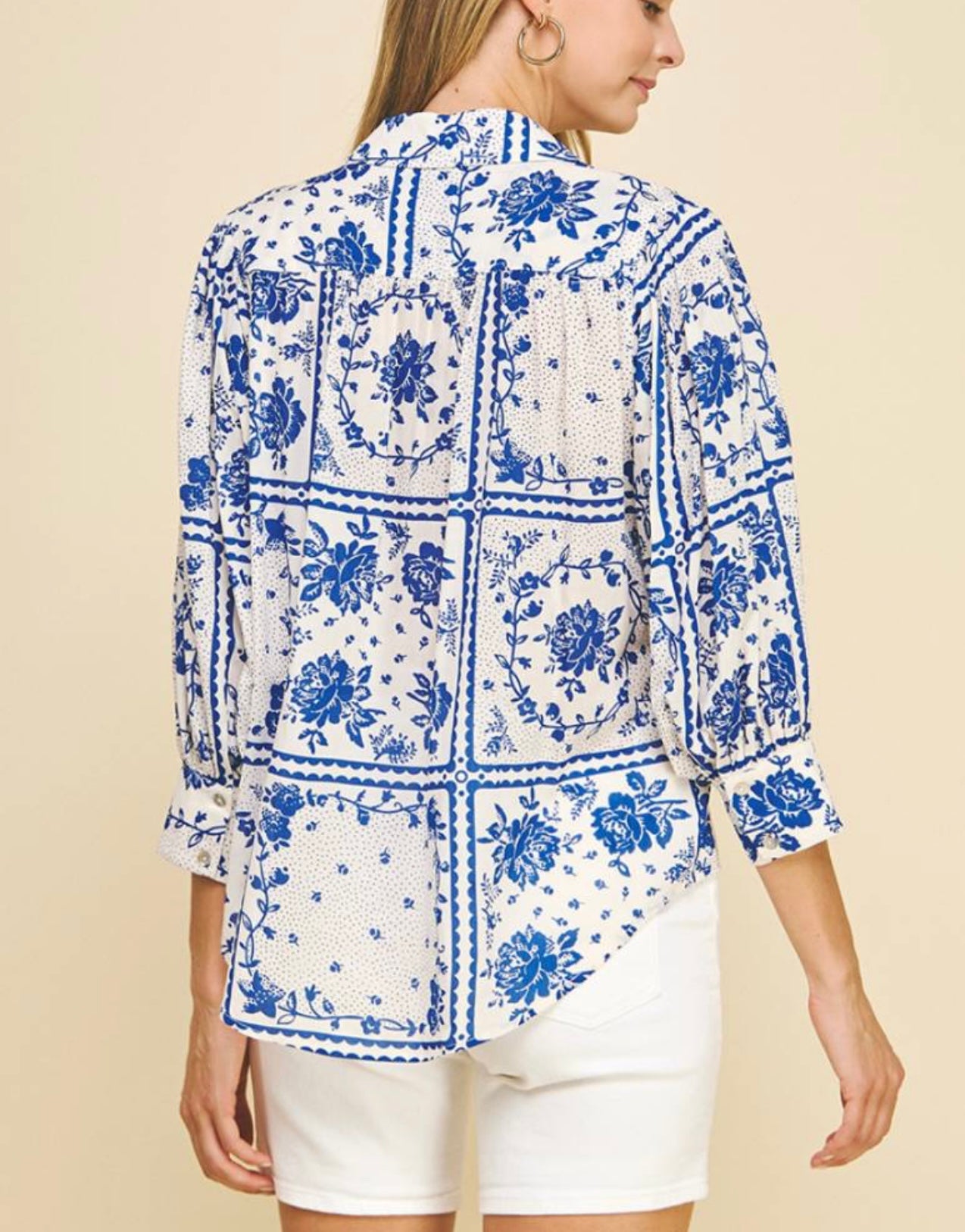 Blue & White Blouse