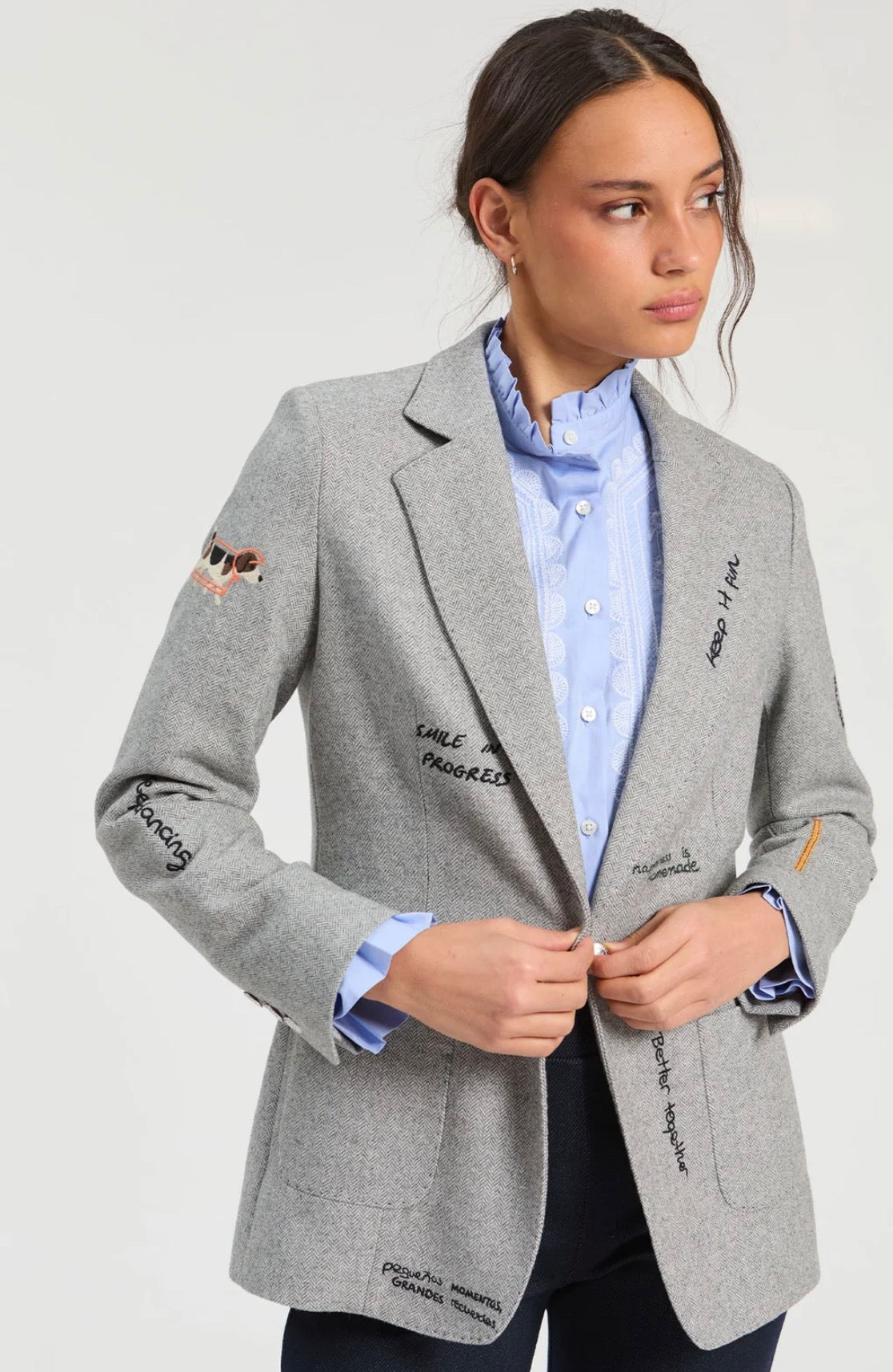 Light Gray Printed Jacket