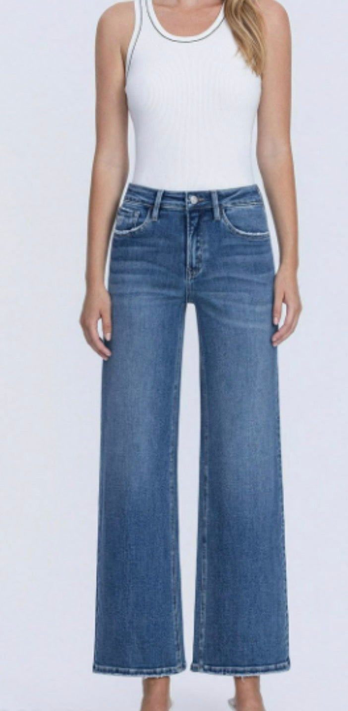 High Rise Ankle Wide Leg