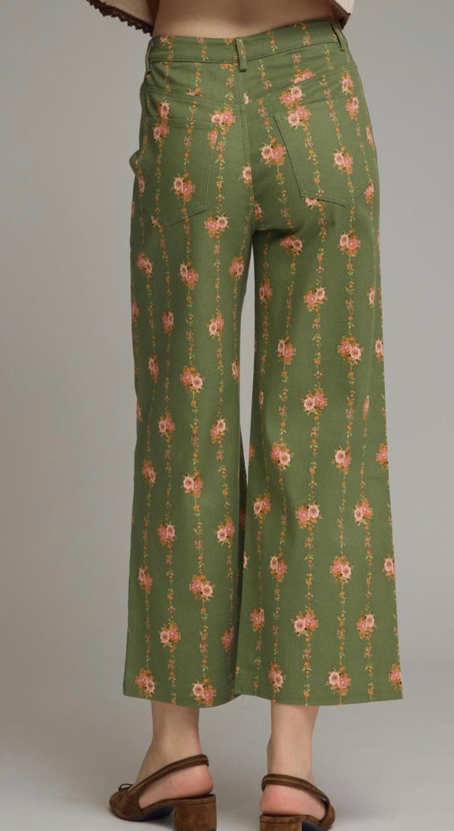 Green Floral Pants