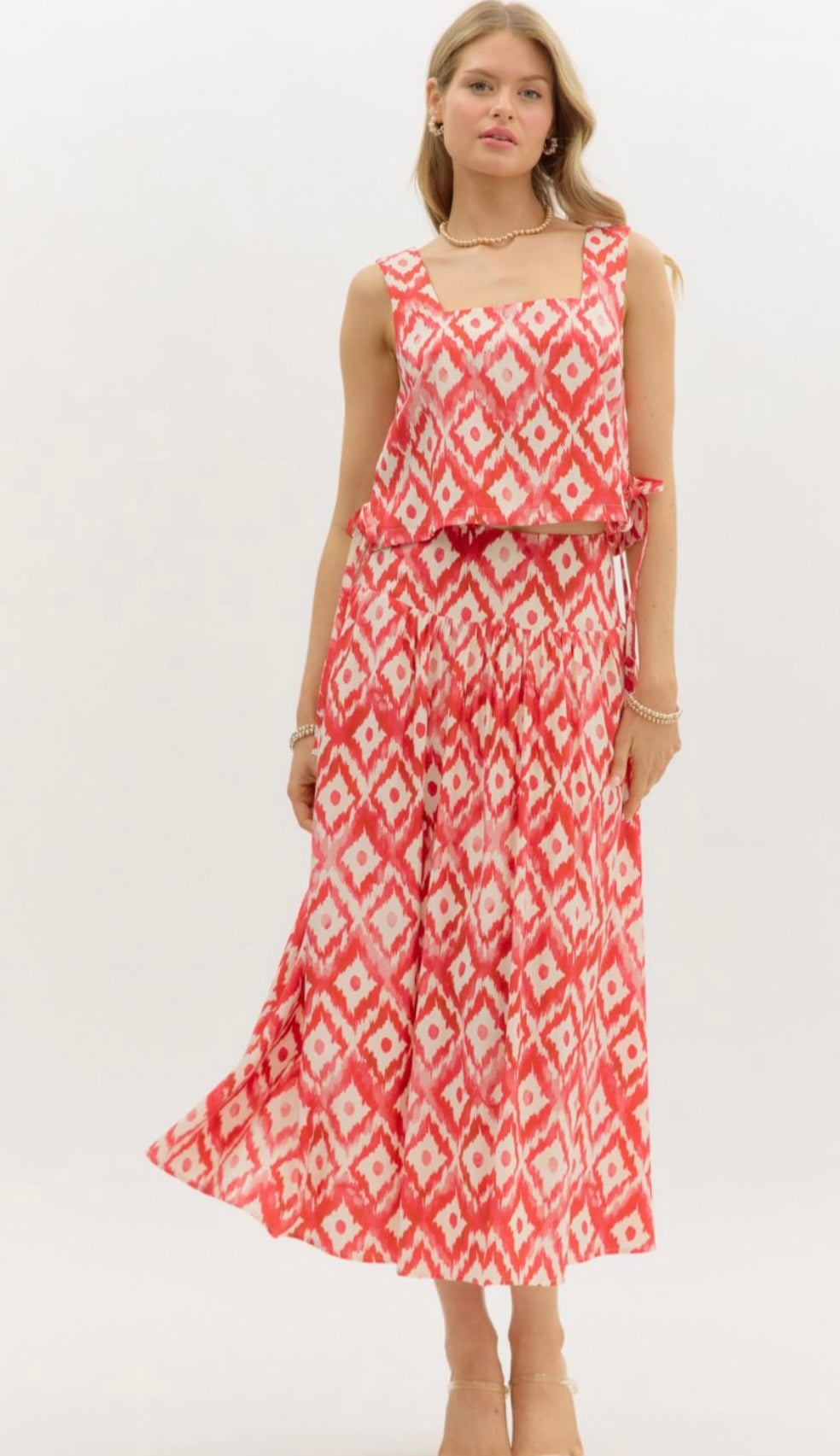 Red Summer Dress Set