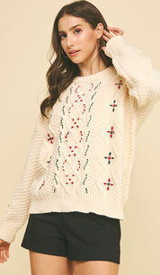 Christmas Stitch Sweater Top