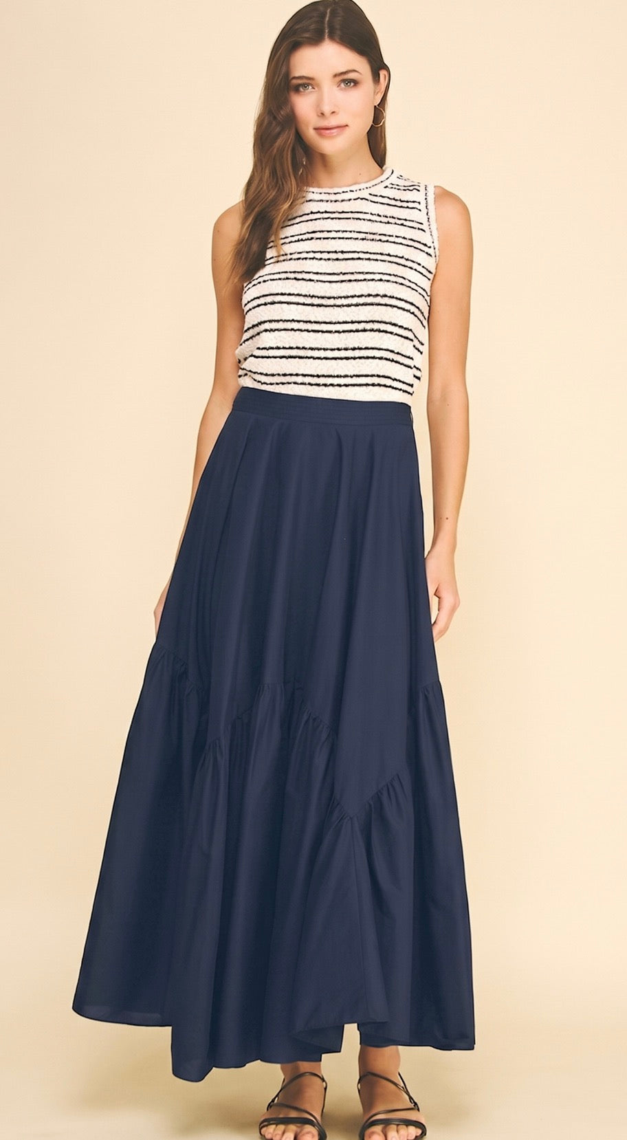 Deep Navy Maxi Skirt