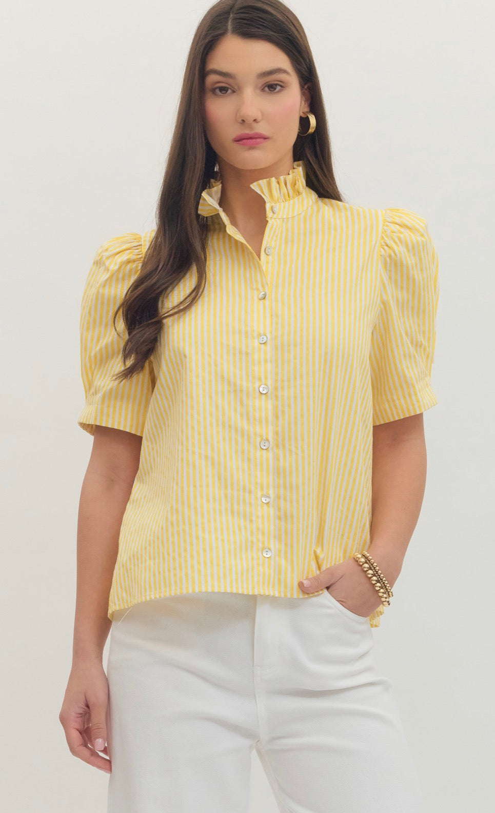 Lemon Stripe Top