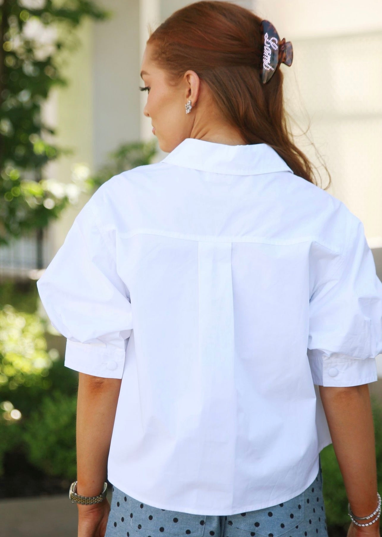 White Poplin Top