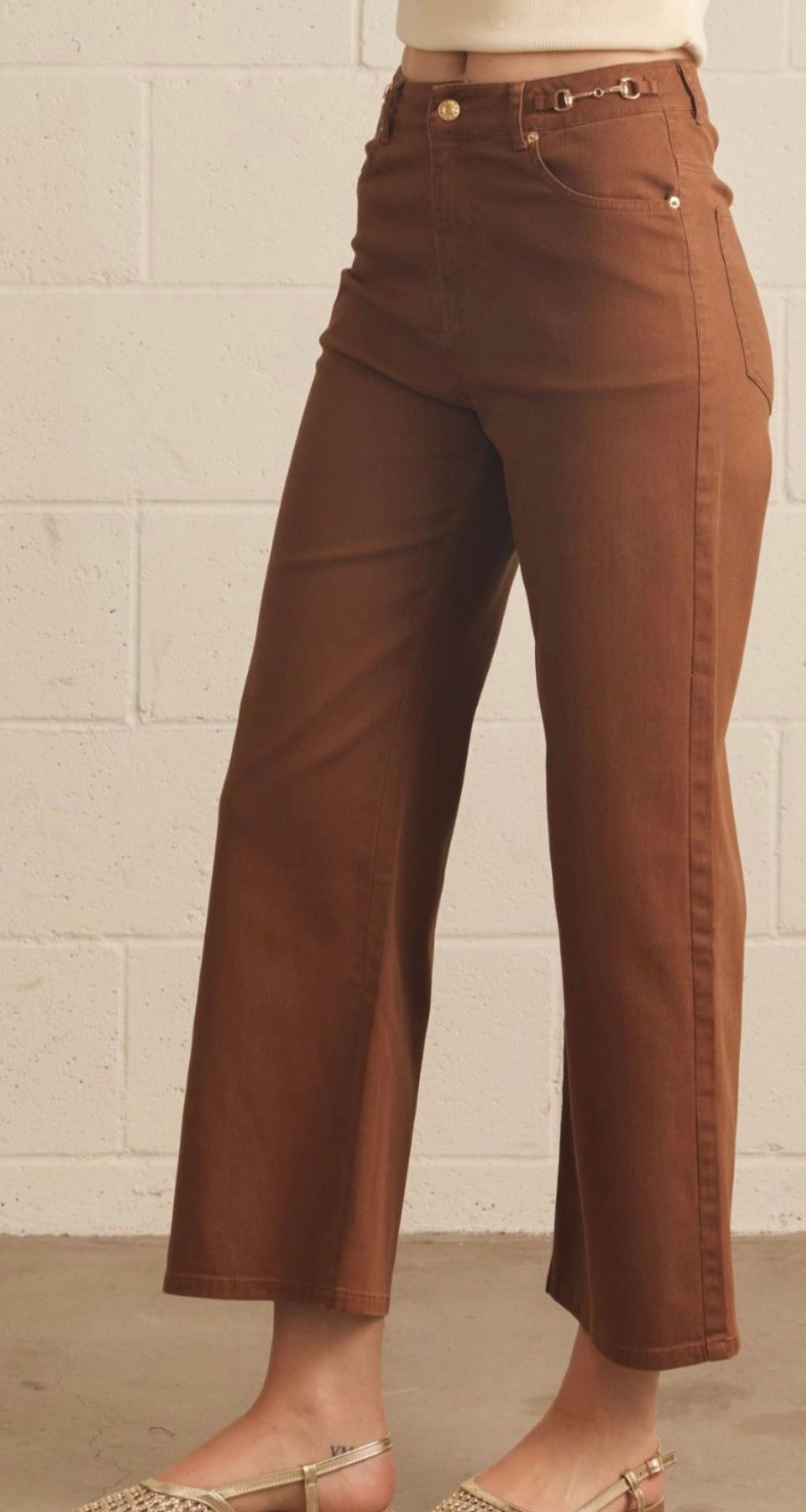 Brown Horsebit Pant