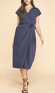 Navy Wrap Dress